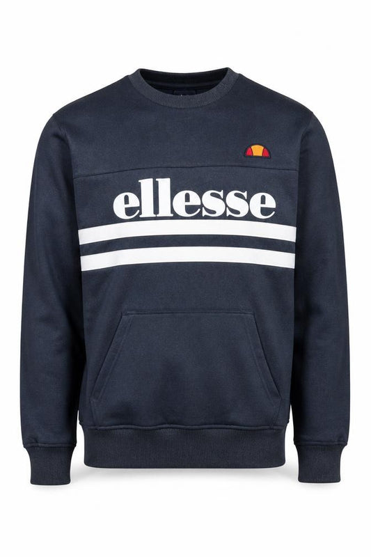 Ellesse Mens Blue XS Crew Neck Pullover Logo Sweatshirt