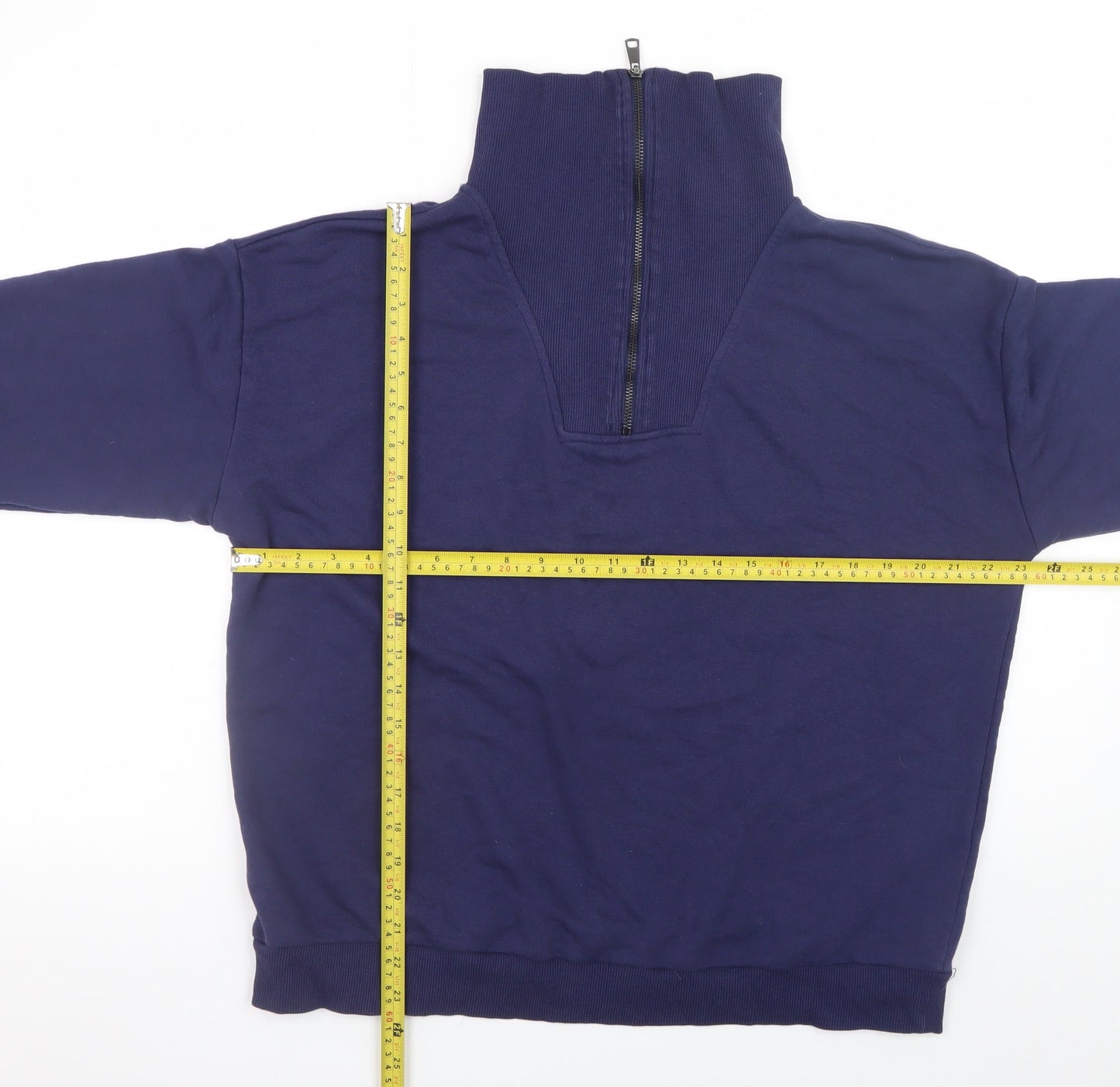 M&Co Women’s Navy 1/2 Zip High Neck Pullover Sweatshirt UK16