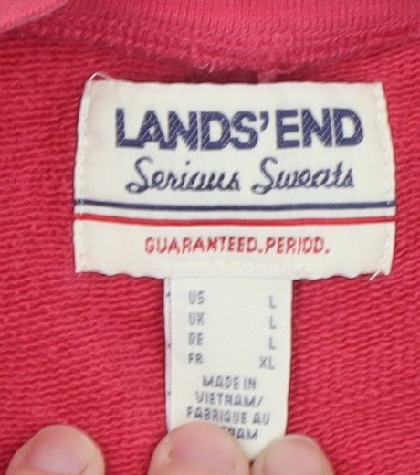 Lands' End Men's Pink Pullover Crew Neck Sweatshirt Size L