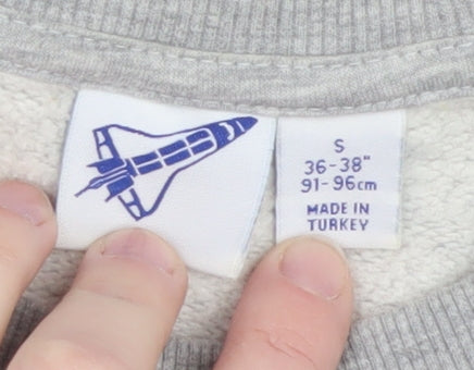 Primark Men's Grey NASA Logo Crew Neck Sweatshirt Size S