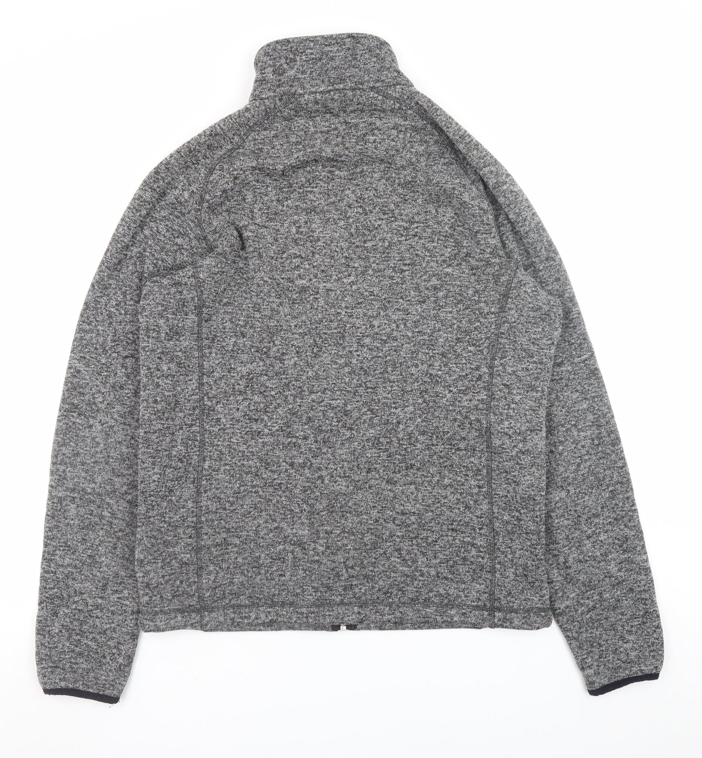Black Blue Men's Grey Full Zip Knit Sweatshirt Size L