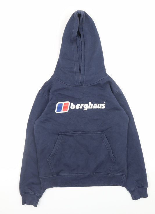 Berghaus Boys Blue Pullover Hoodie 9-10 Years Fleece Logo Sweatshirt