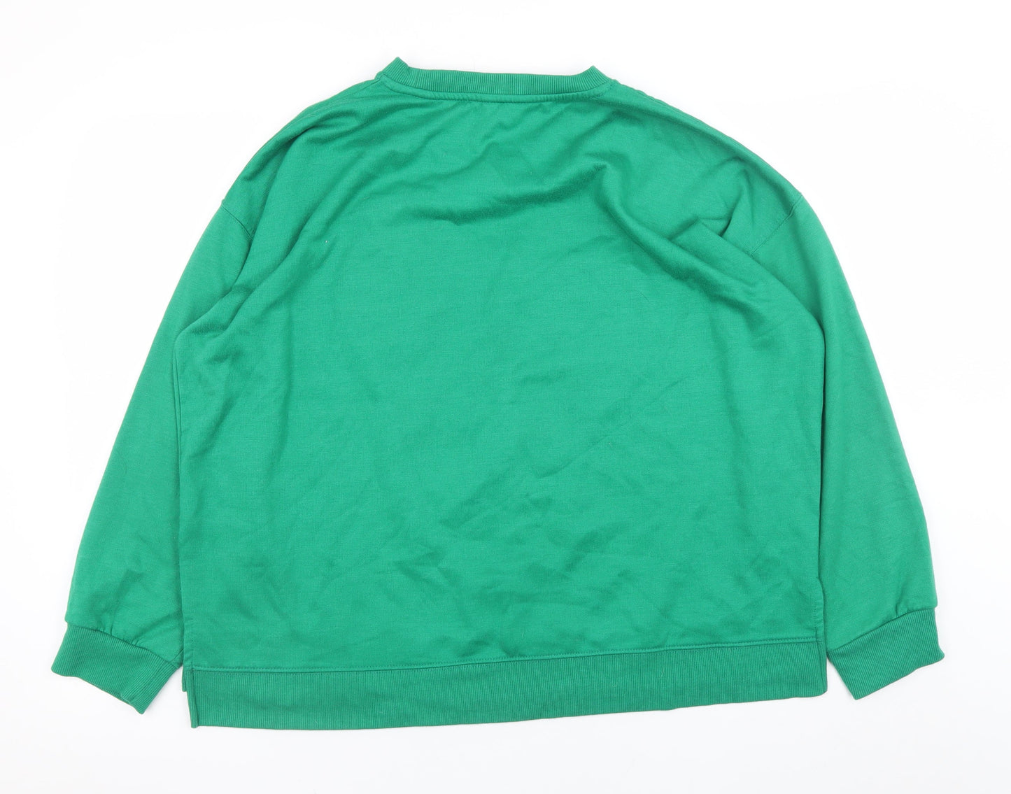 M&Co Women Green Love Heart Pullover Sweatshirt UK 18