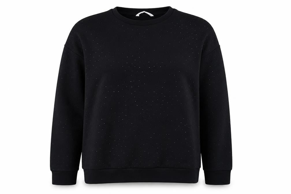 Tu Woman Black Studded Pullover Sweatshirt Size 16