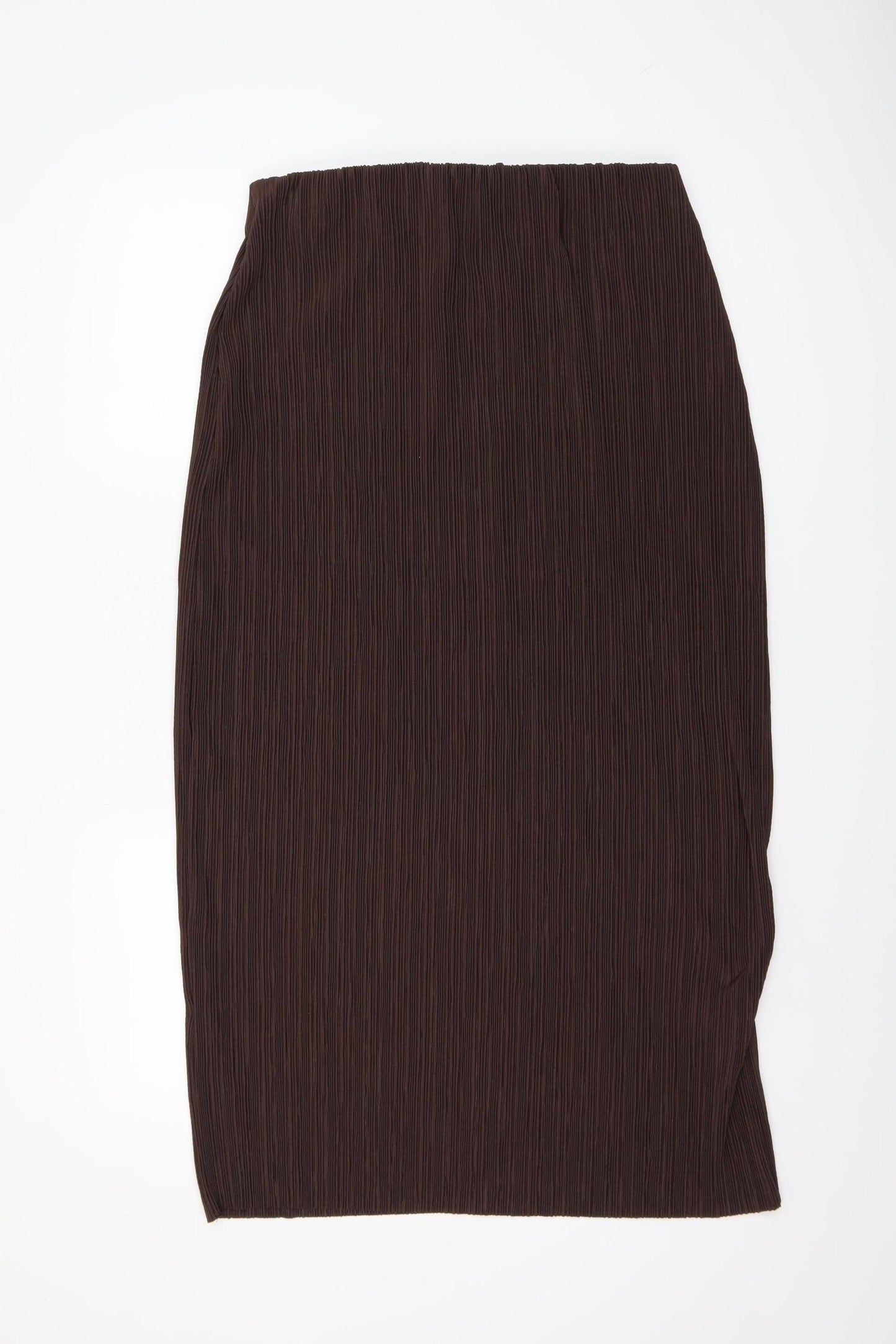 Savida Women’s Brown Midi Straight Skirt Size 14 Polyester Knit