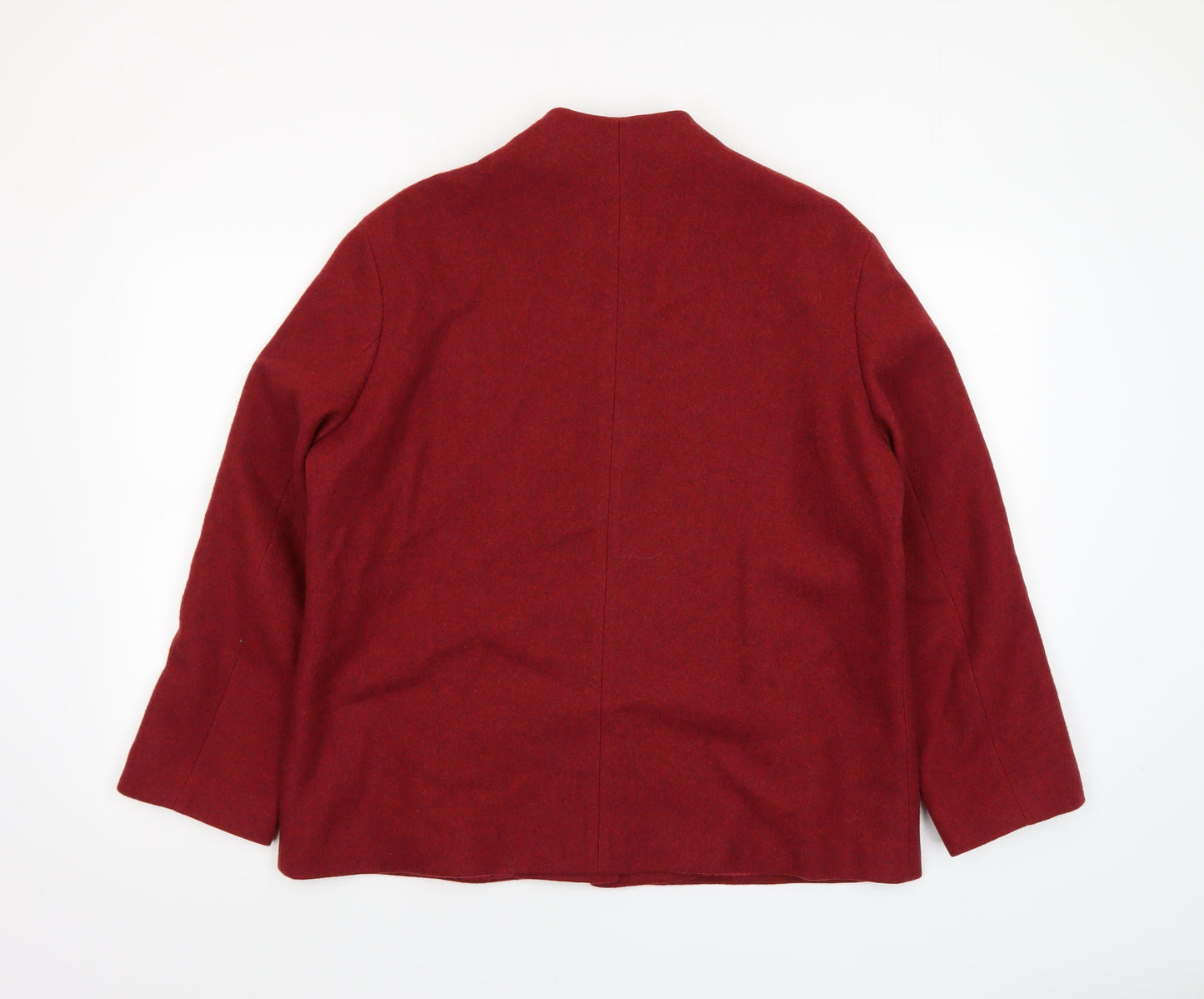 Marks and Spencer Womens Red Wool Blend Mid-Length Coat Size 14