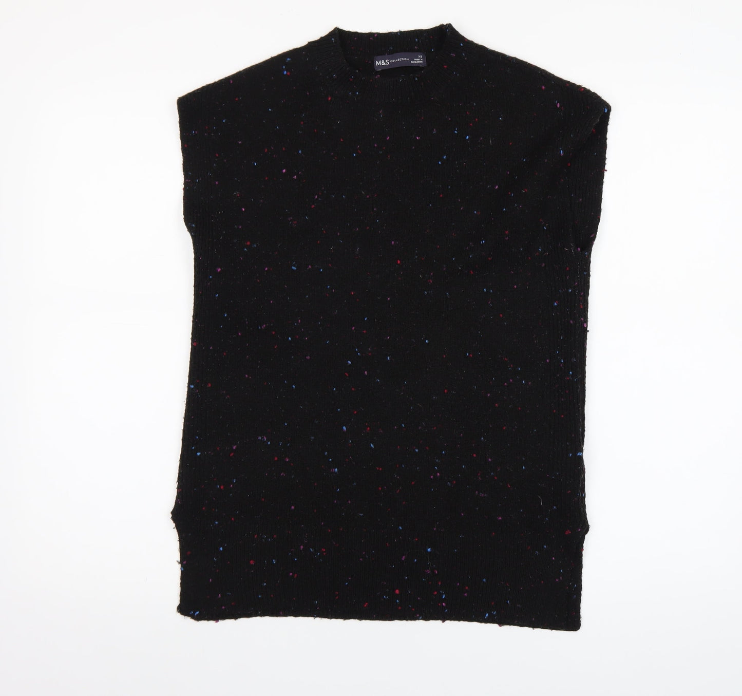 Marks and Spencer Women’s Black Speckled Sleeveless Pullover Jumper XS