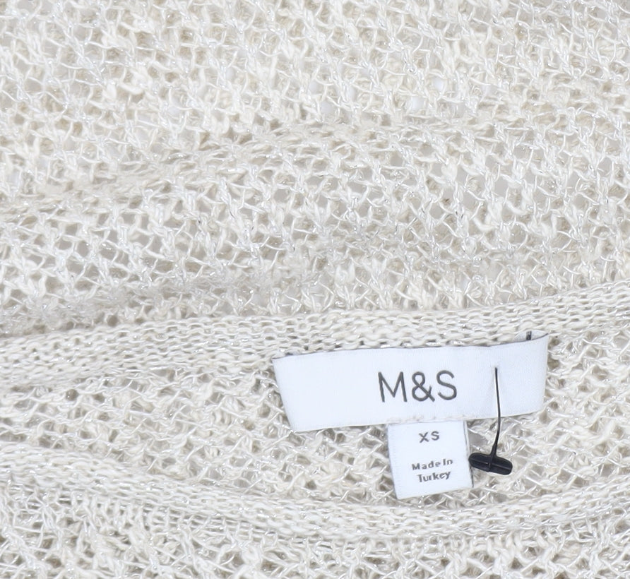 Marks and Spencer Women’s Beige Open-Knit Pullover Jumper XS