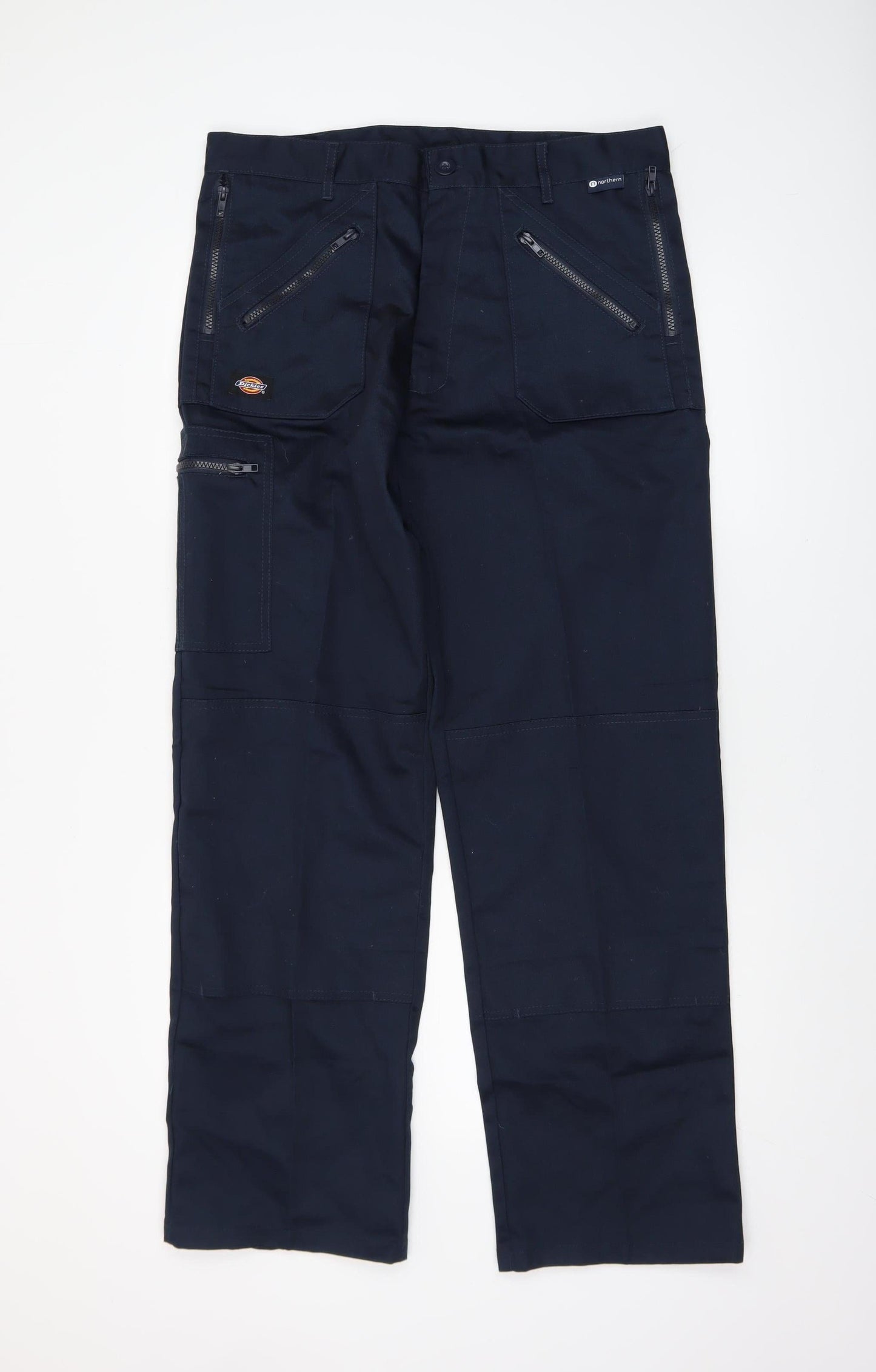 Dickies Men's Blue Regular Fit Cargo Work Trousers 44R Polyester Cotton