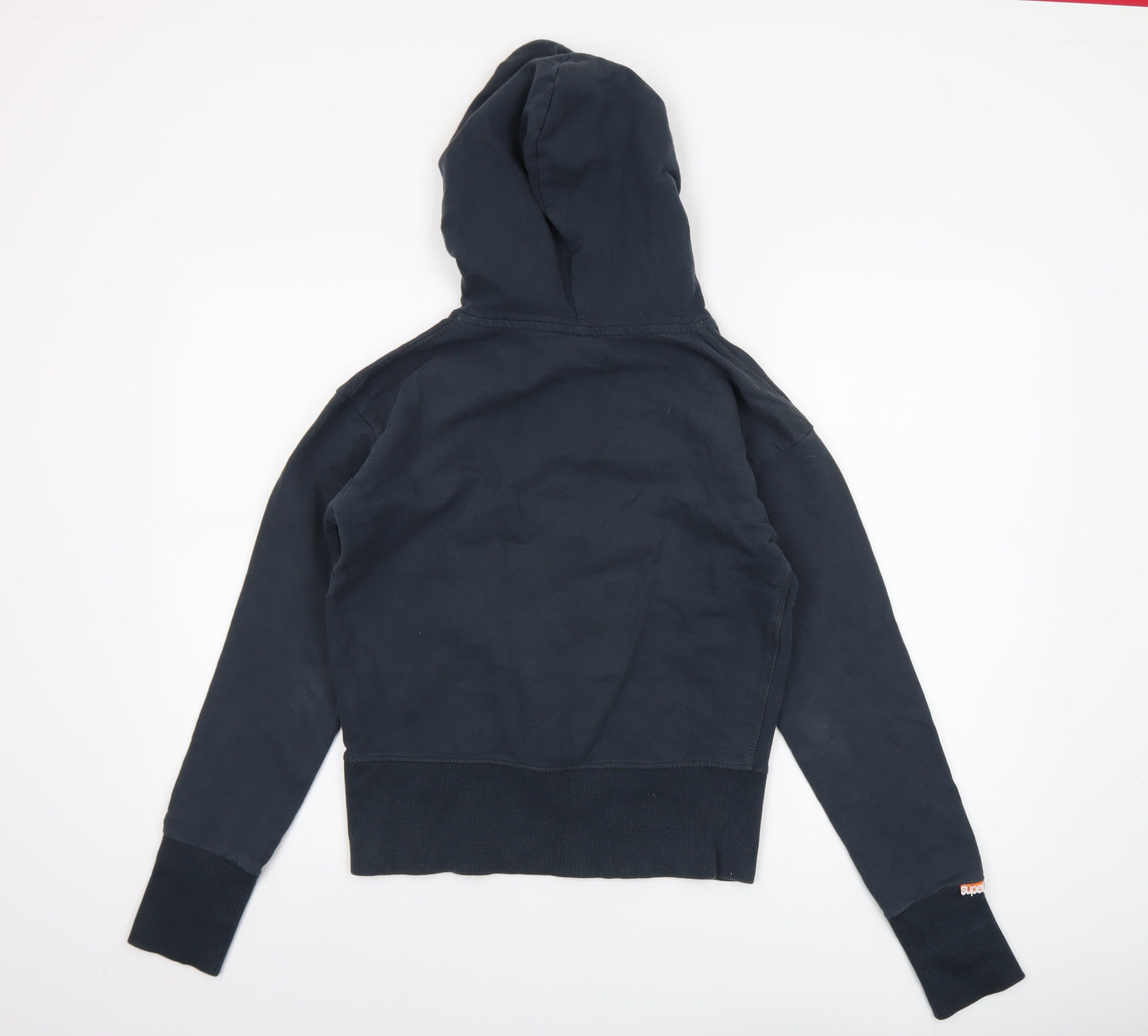 Superdry Womens Navy Pullover Hoodie Small Cotton Logo Casual