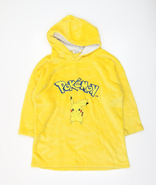 Fashion UK Boys Pokémon Pikachu Yellow Hooded Fleece Robe One Size