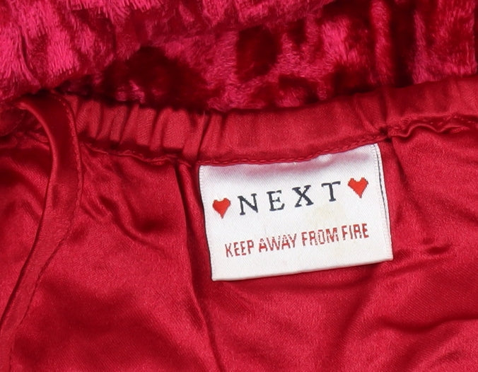 Next Girls Red Velvet Beaded Party Dress 9 Years Fit & Flare Knee Length