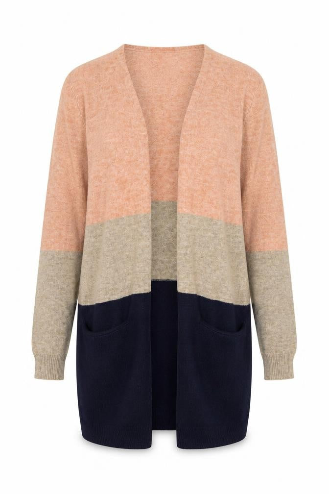 ONLY Women Multicoloured XS Cardigan Knit Long Sleeve Open Front