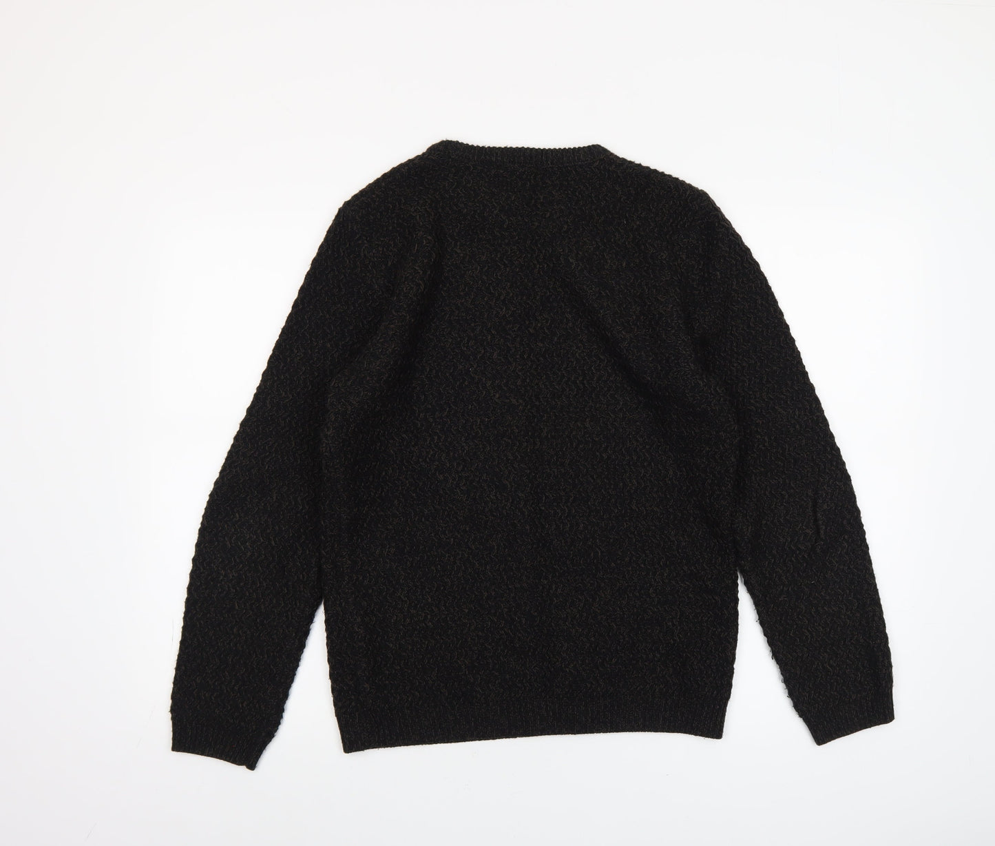 River Island Men's Black Chunky Knit Jumper Size S