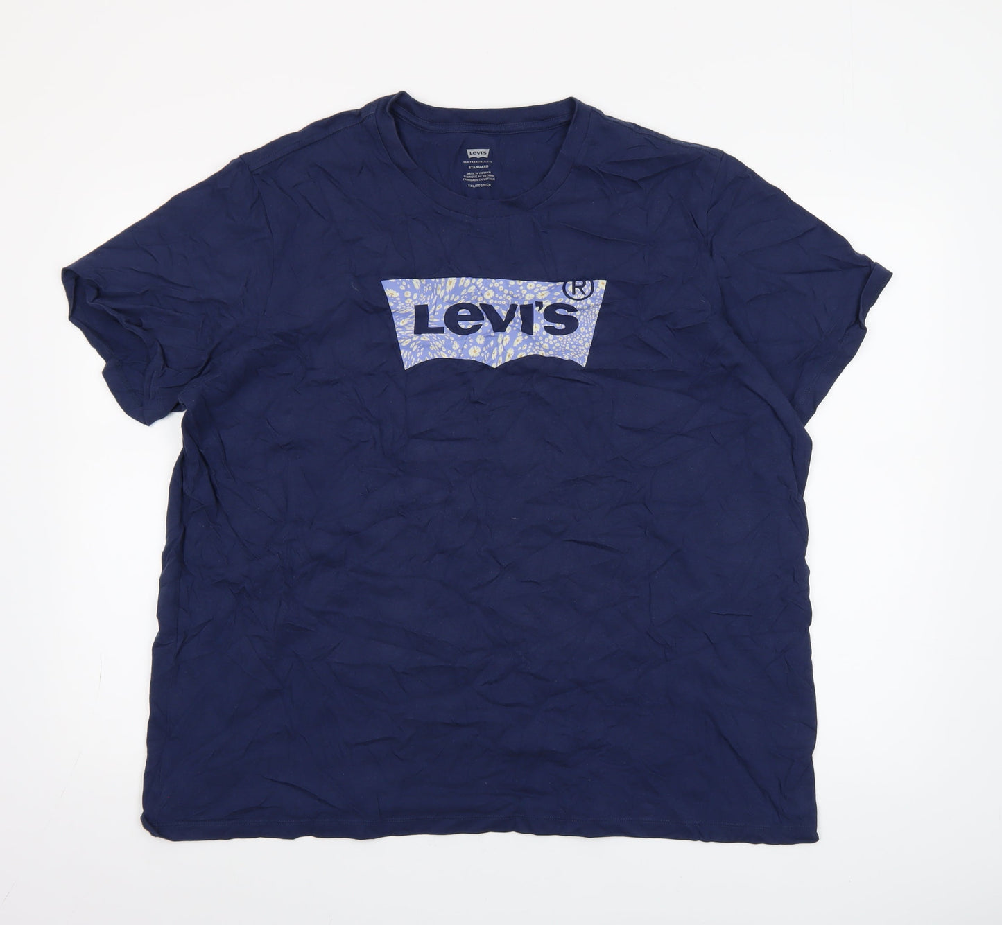 Levi's Women's Blue 2XL Basic Crew Neck Cotton T-Shirt