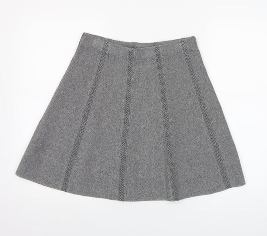 Zara Women Grey A-Line Knit Skirt Size 12