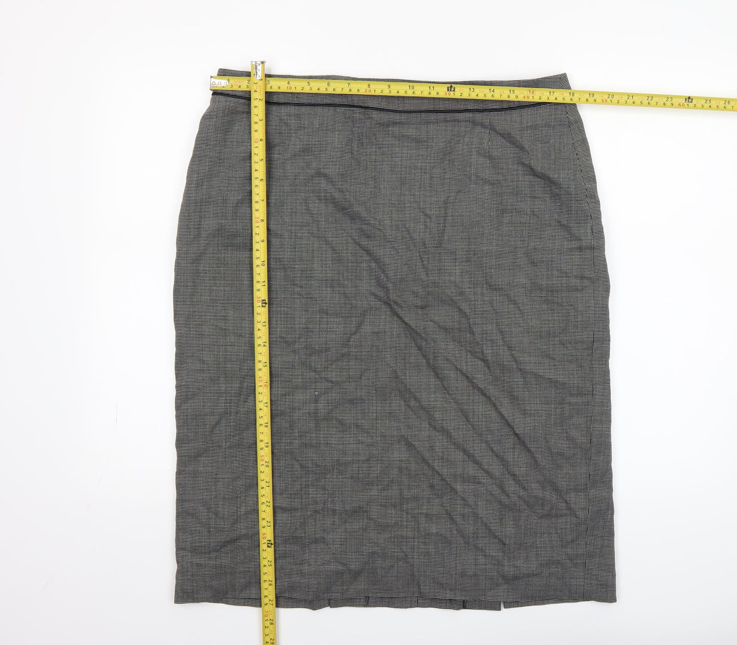 Windsmoor Women’s Grey Check Wool Blend Pencil Skirt Size 16