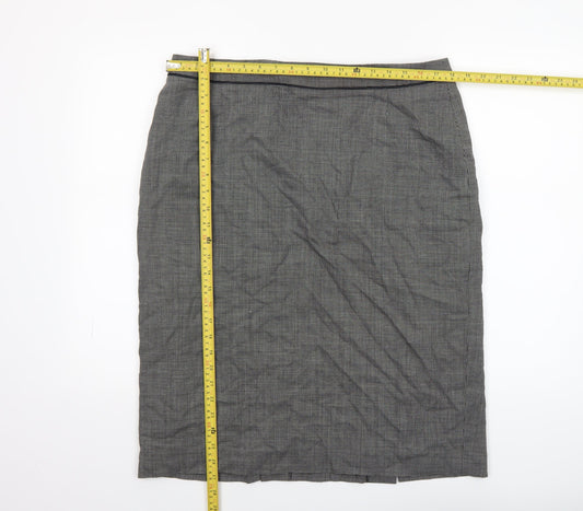 Windsmoor Women’s Grey Check Wool Blend Pencil Skirt Size 16