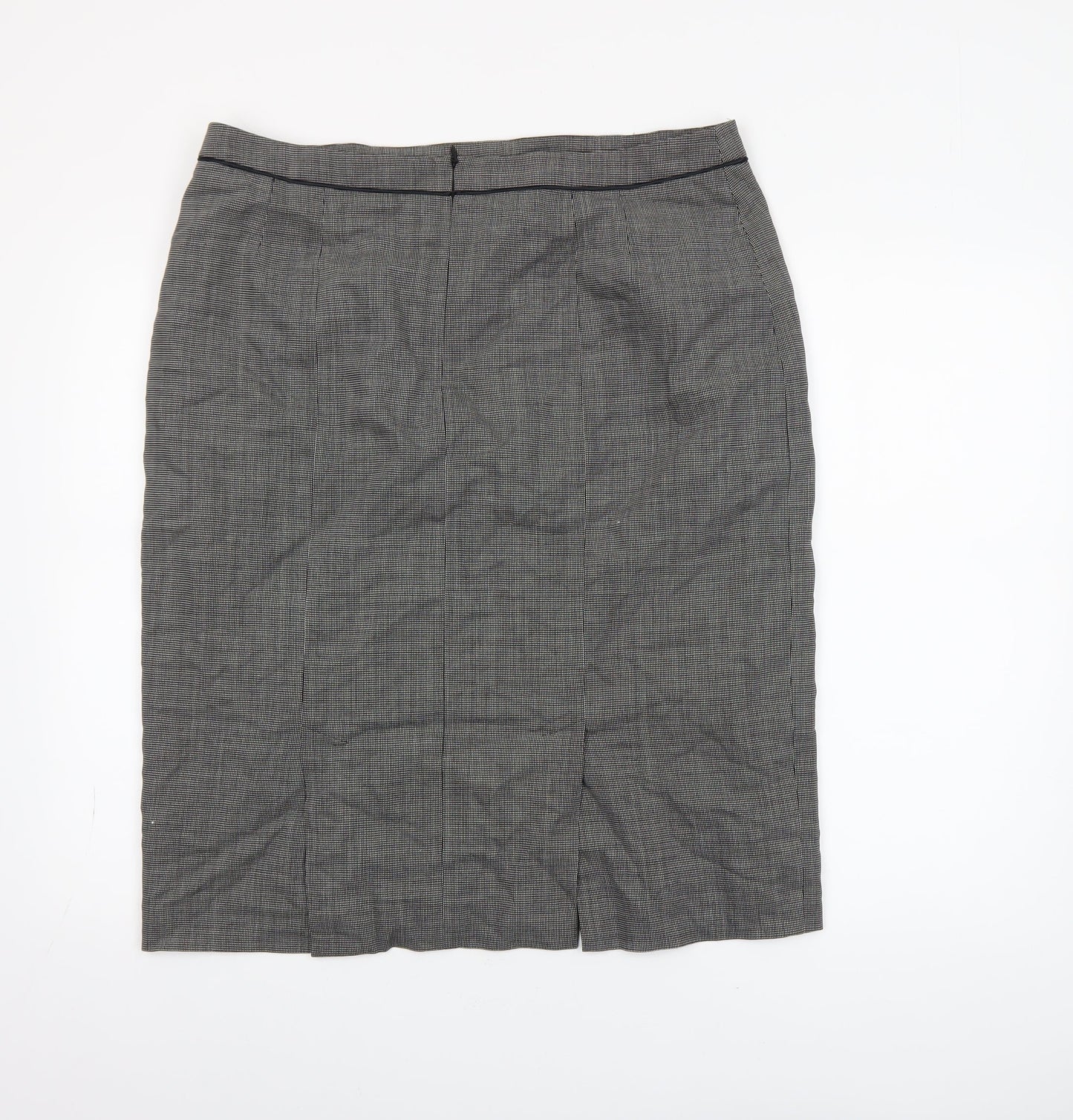 Windsmoor Women’s Grey Check Wool Blend Pencil Skirt Size 16