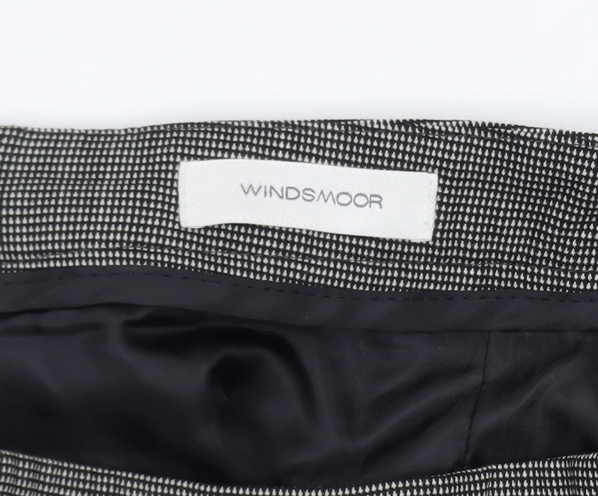Windsmoor Women’s Grey Check Wool Blend Pencil Skirt Size 16