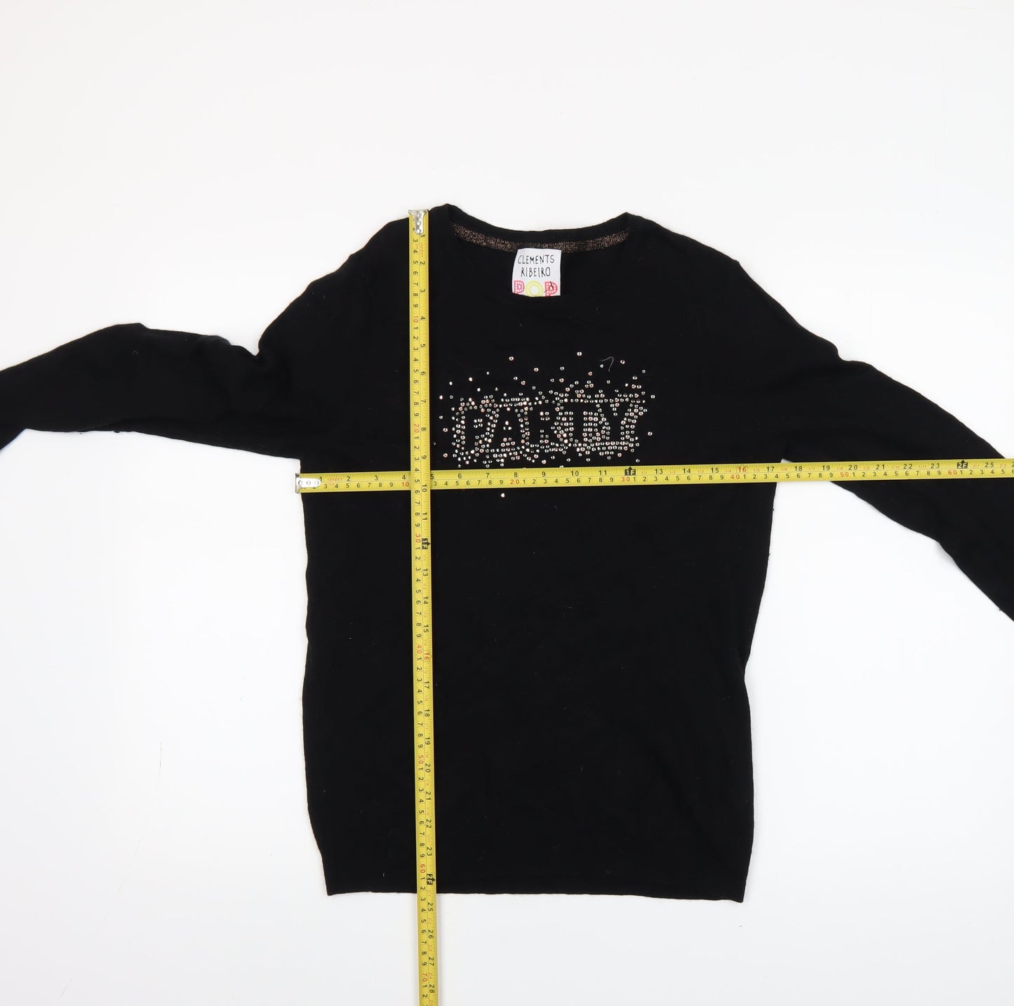 Clements Ribeiro Women’s Black S Party Jumper Long Sleeve Wool Blend