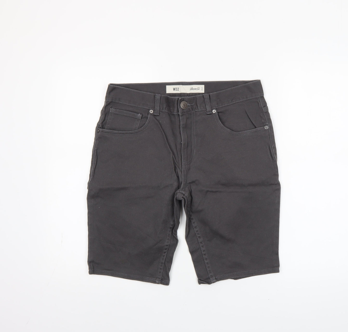 Denim Co Men's Grey Chino Shorts Size 32 Regular Fit Casual