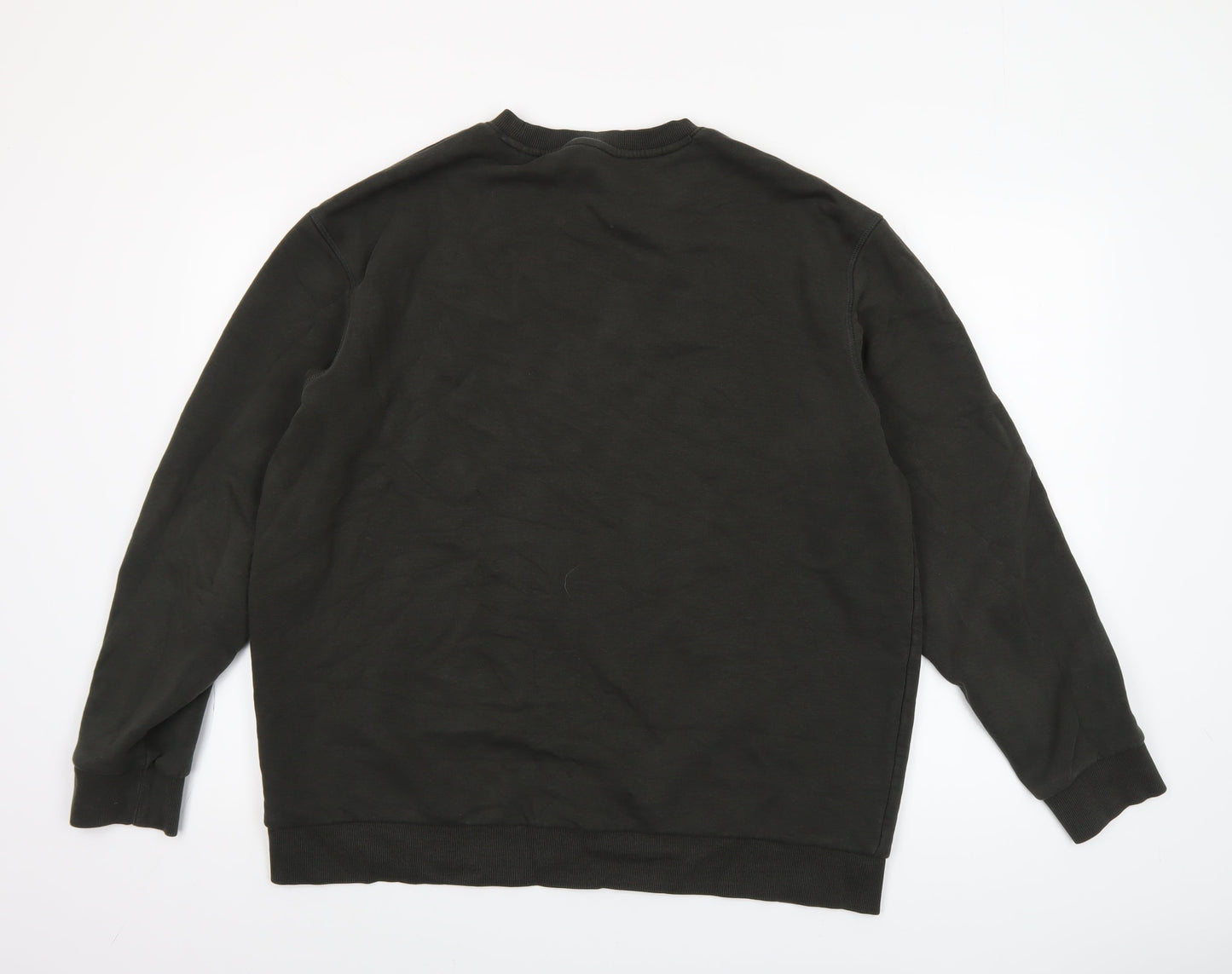 SELECTED HOMME Men's Black Crew Neck Sweatshirt Size L Classic Style