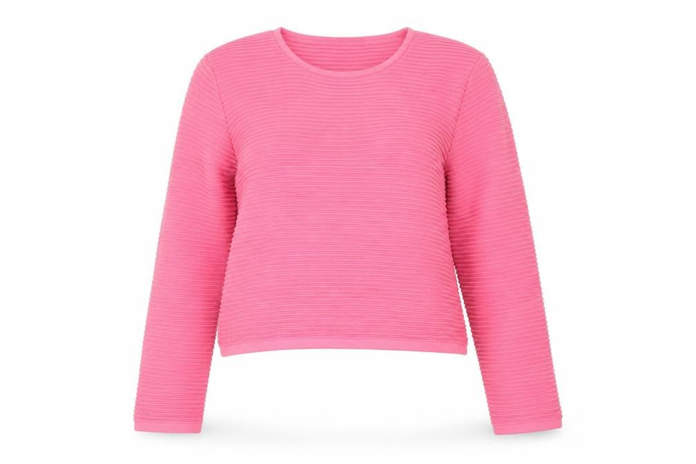 Marks and Spencer Women’s Pink Cotton Crew Neck Pullover Jumper Size 14