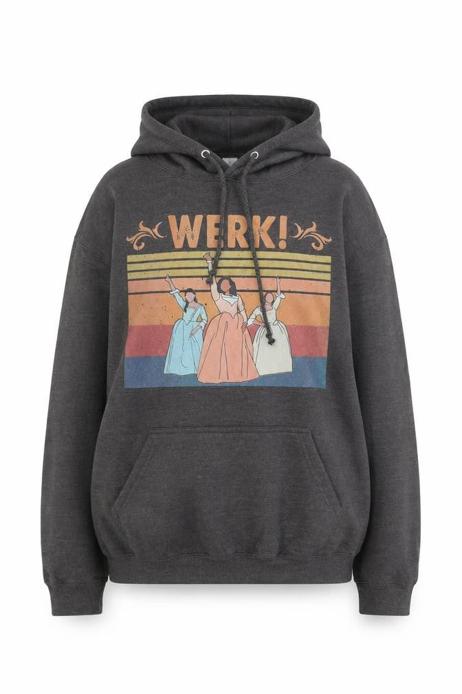Just Hoods AWDis Womens Charcoal Graphic Pullover Hoodie Size L
