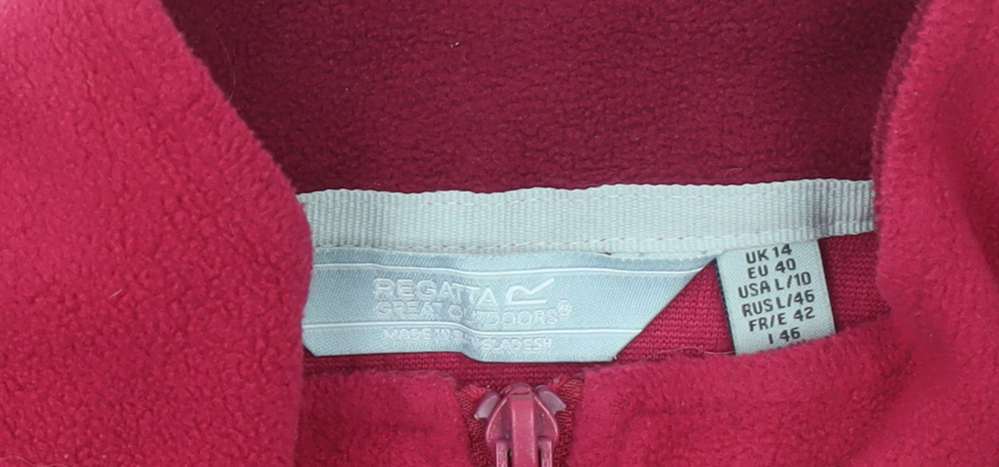Regatta Women’s Red Fleece 1/4 Zip Pullover Sweatshirt UK 14