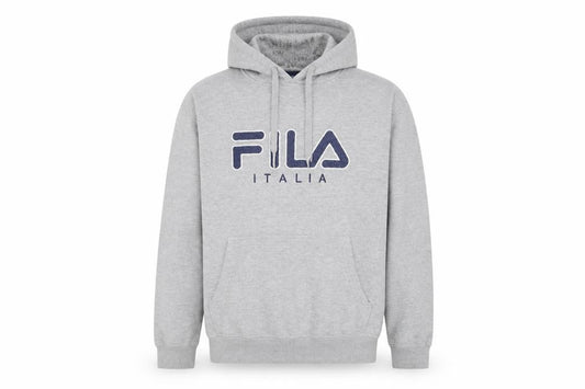 Fila Mens Grey Pullover Hoodie M Logo Fleece Sportswear