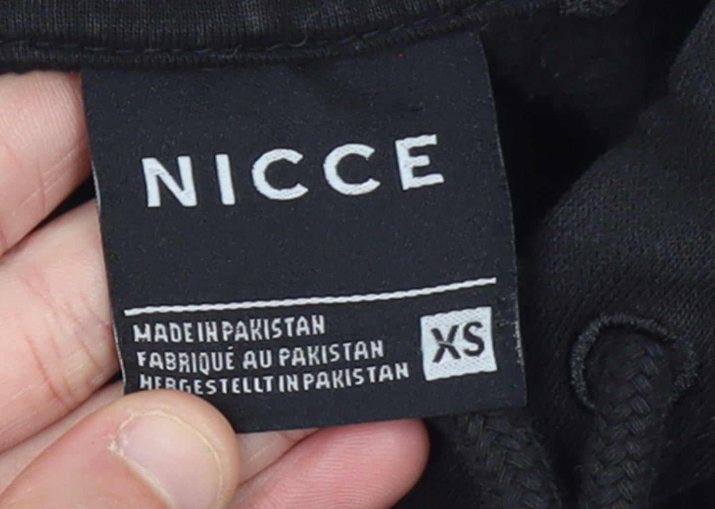 Nicce Men's Black XS Pullover Hoodie Embroidered Logo
