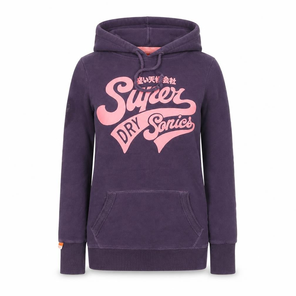 Superdry Women's Purple Pullover Hoodie XS Cotton Blend Graphic
