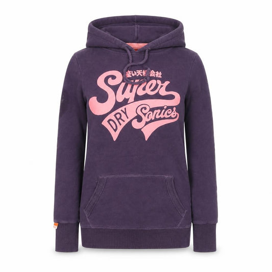 Superdry Women's Purple Pullover Hoodie XS Cotton Blend Graphic
