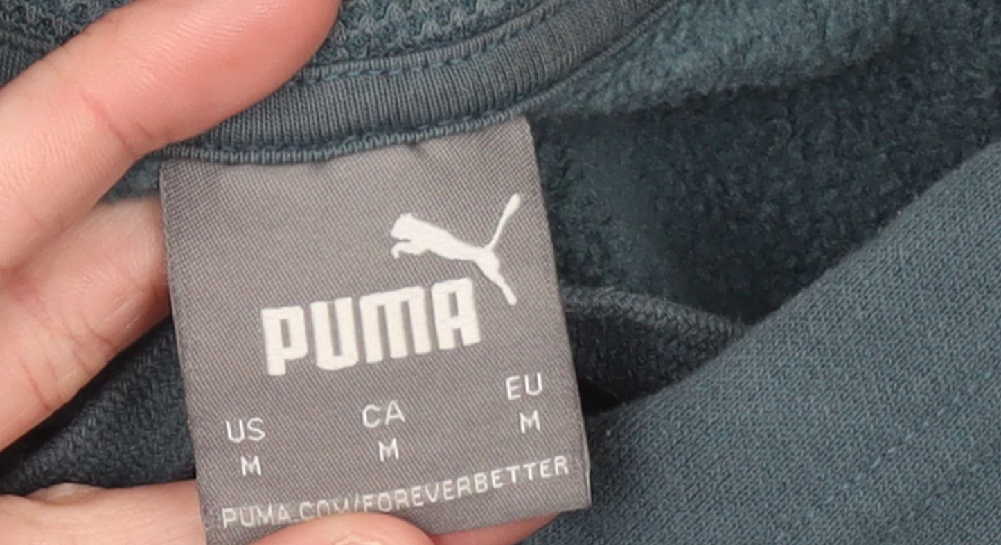 Puma Men's Blue Pullover Hoodie Size M Regular Fit Sportswear