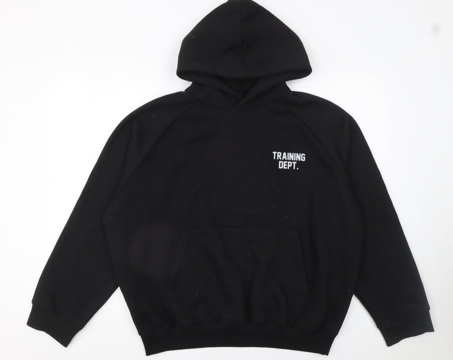 MAN Active Men's Black Pullover Hoodie M Training Dept Logo Fleece