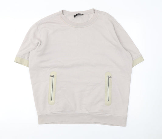Diesel Black Gold Women’s Beige Short Sleeve Pullover Sweatshirt S