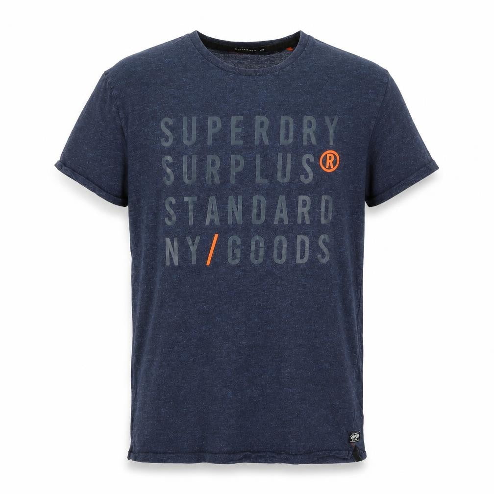 Superdry Men's Blue Graphic Print Crew Neck Cotton T-Shirt XL