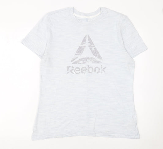 Reebok Men's White XL Sports Graphic Print T-Shirt