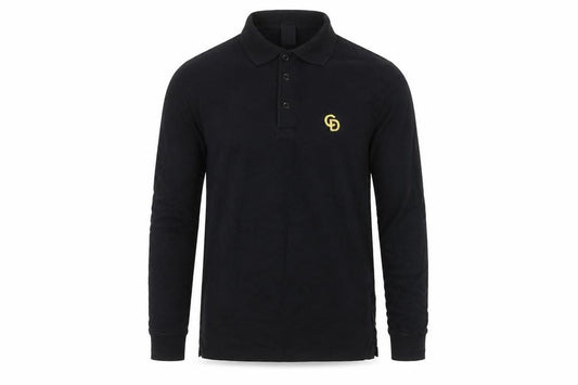 Criminal Damage x Topman Men's Black Long Sleeve Polo Shirt Size S