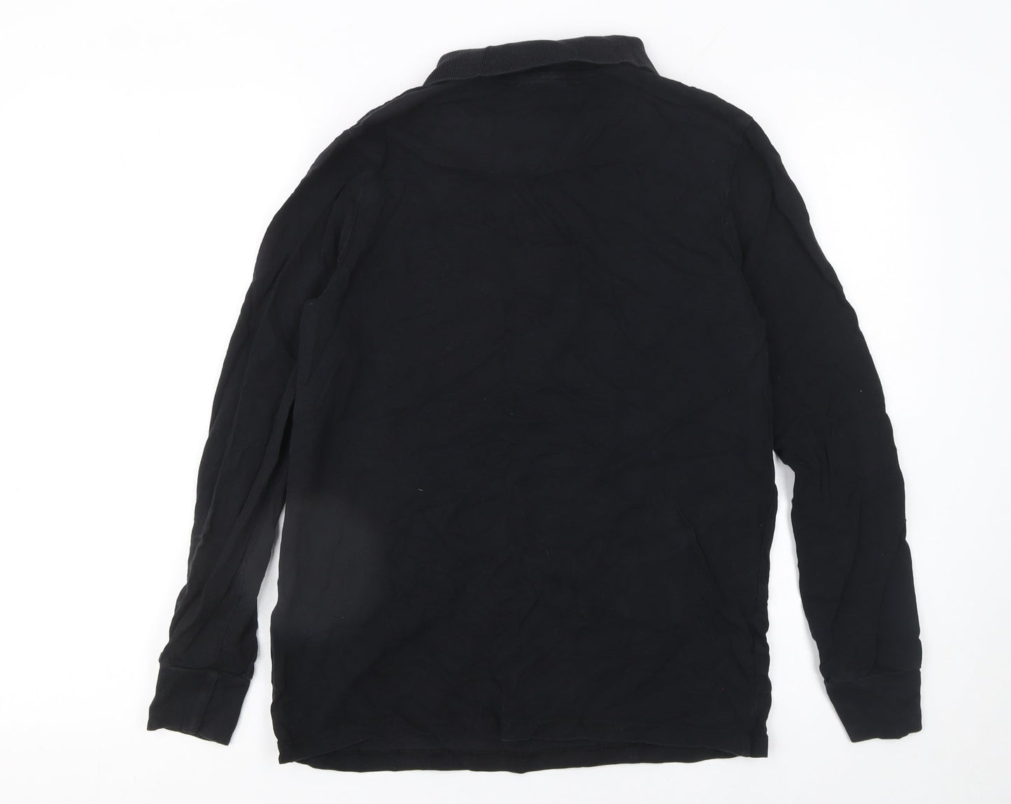 Criminal Damage x Topman Men's Black Long Sleeve Polo Shirt Size S