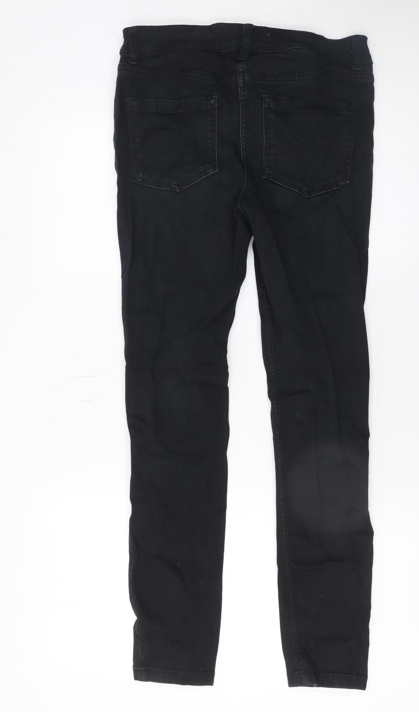 Next Womens Black Skinny Jeans Size 11 Slim Mid Rise Denim Stretch