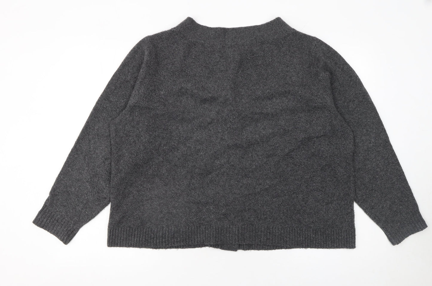 Cabi Womens Grey V-Neck Button Cardigan Jumper Size S