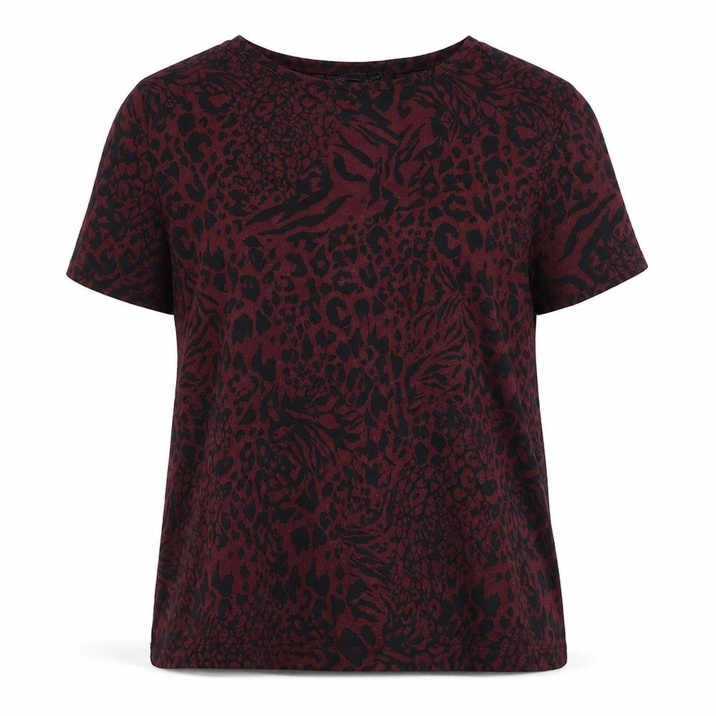 Marks and Spencer Women’s Brown Animal Print Short Sleeve T-Shirt Size 16