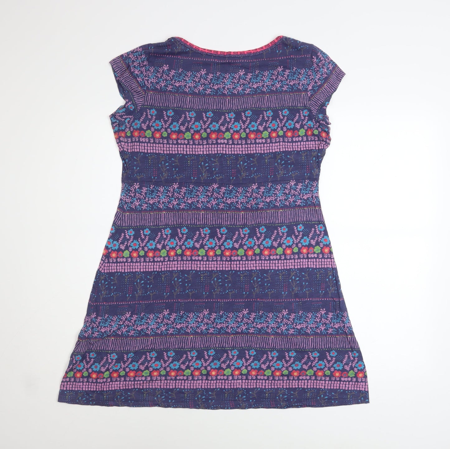 White Stuff Women’s Purple Floral Cotton Shift Dress Size 14