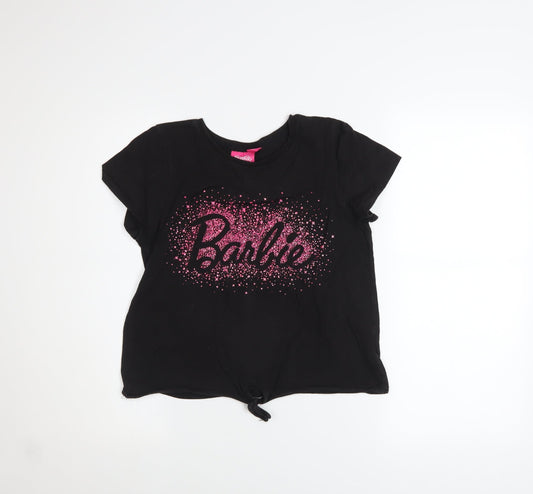 Barbie Girls Black Short Sleeve Glitter Logo T-Shirt 13-14 Years