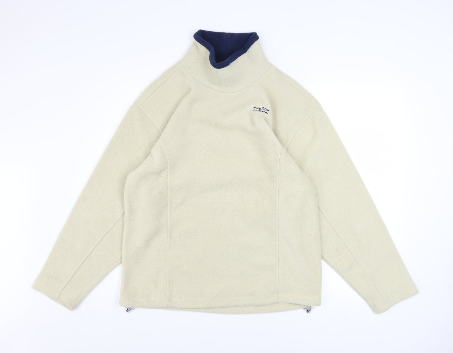 Umbro Boys Beige Fleece Pullover Sweatshirt 14 Years High Neck Winter Top