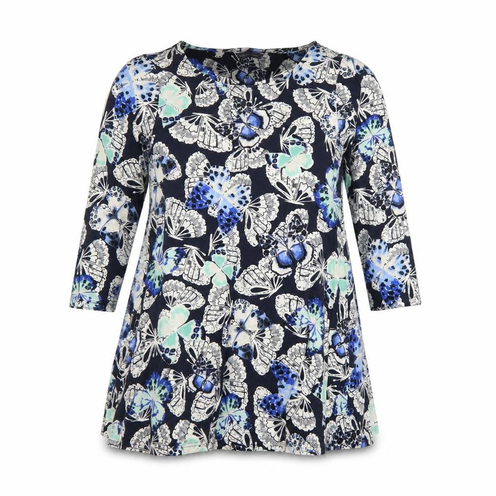 Marks and Spencer Womens Blue Butterfly Tunic Blouse Size 12