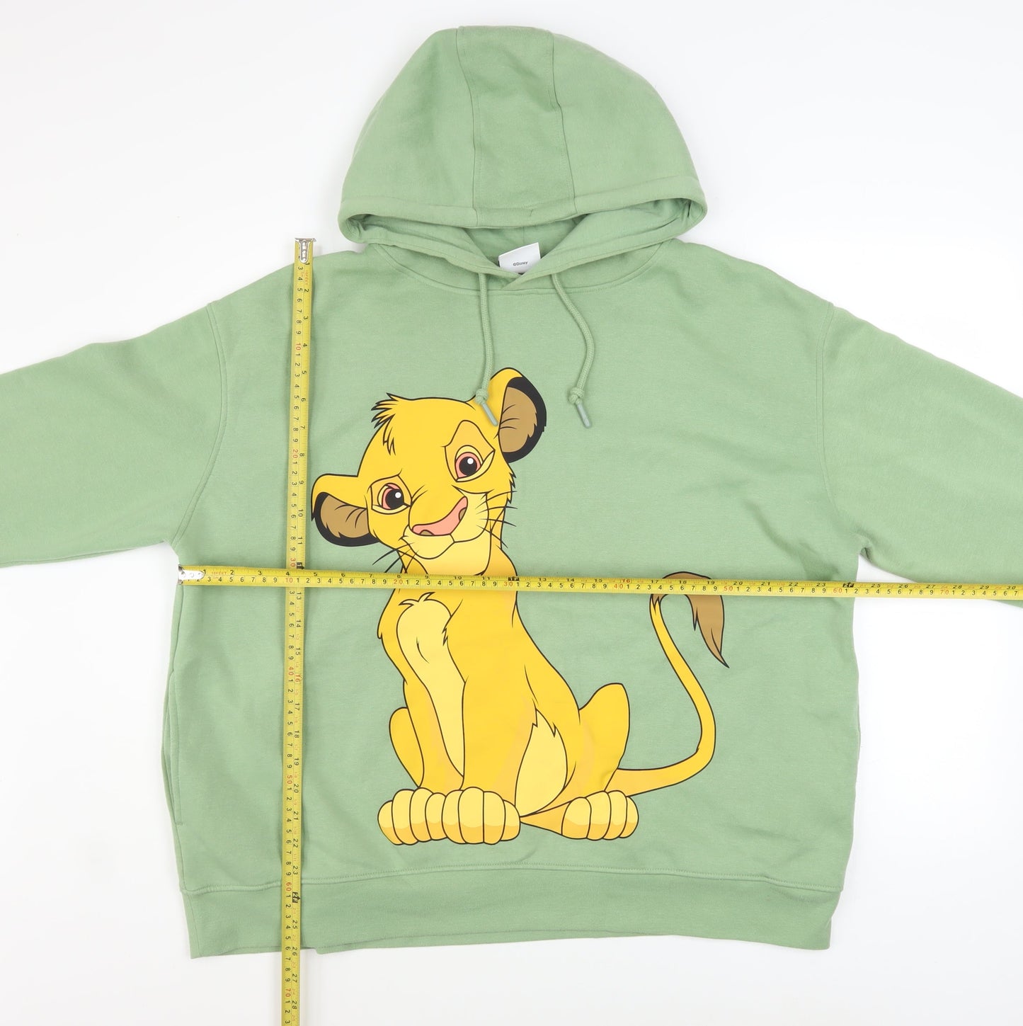 Disney Womens Green XL Pullover Hoodie Simba Graphic Print