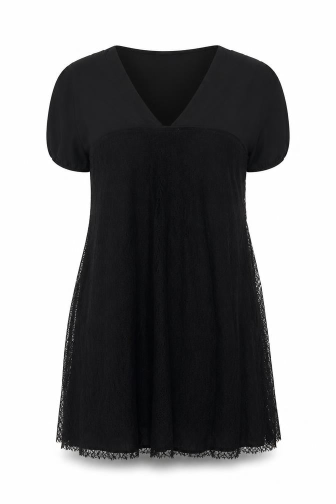 Didier Parakian Women’s Black Short Lace Shift Dress Size 14